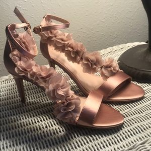 PINK SATIN HEELS